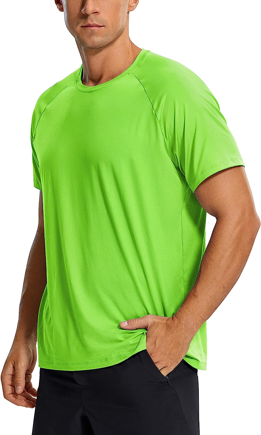 CRZ YOGA Men's Workout Short Sleeve T-Shirt Quick Dry Gym Athletic