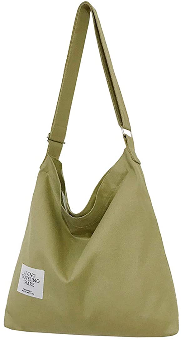  TOPDesign Women Canvas Shoulder Bag Hobo with Zipper and  Pocket, Large Casual Crossbody Handbag, Adjustable Frayed Strap, Retro  Distressed Washed Tote (Green) : Clothing, Shoes & Jewelry