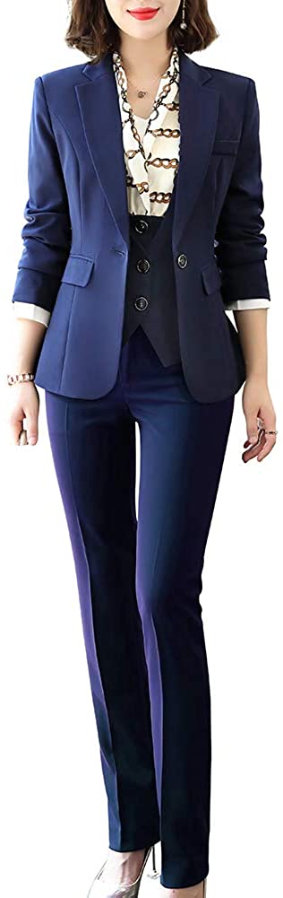 LISUEYNE Damen 3-teilig Anzug Office Lady formelles Blazer Business Suit Set Damen Suits Arbeit Rock/Hose,Weste Sakko