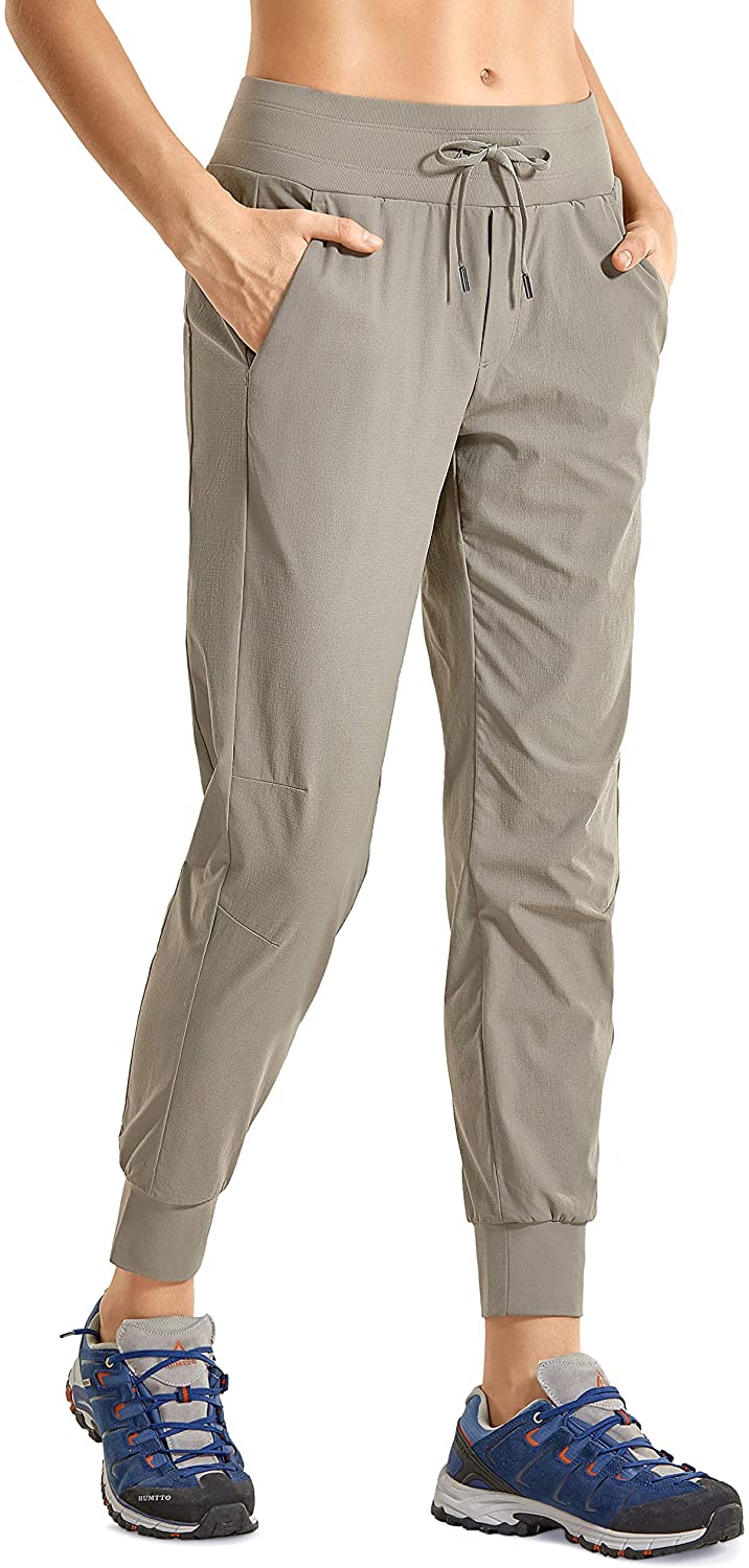 CRZ YOGA Women's Hiking Pants Lightweight Quick Dry Drawstring Joggers with  Pock