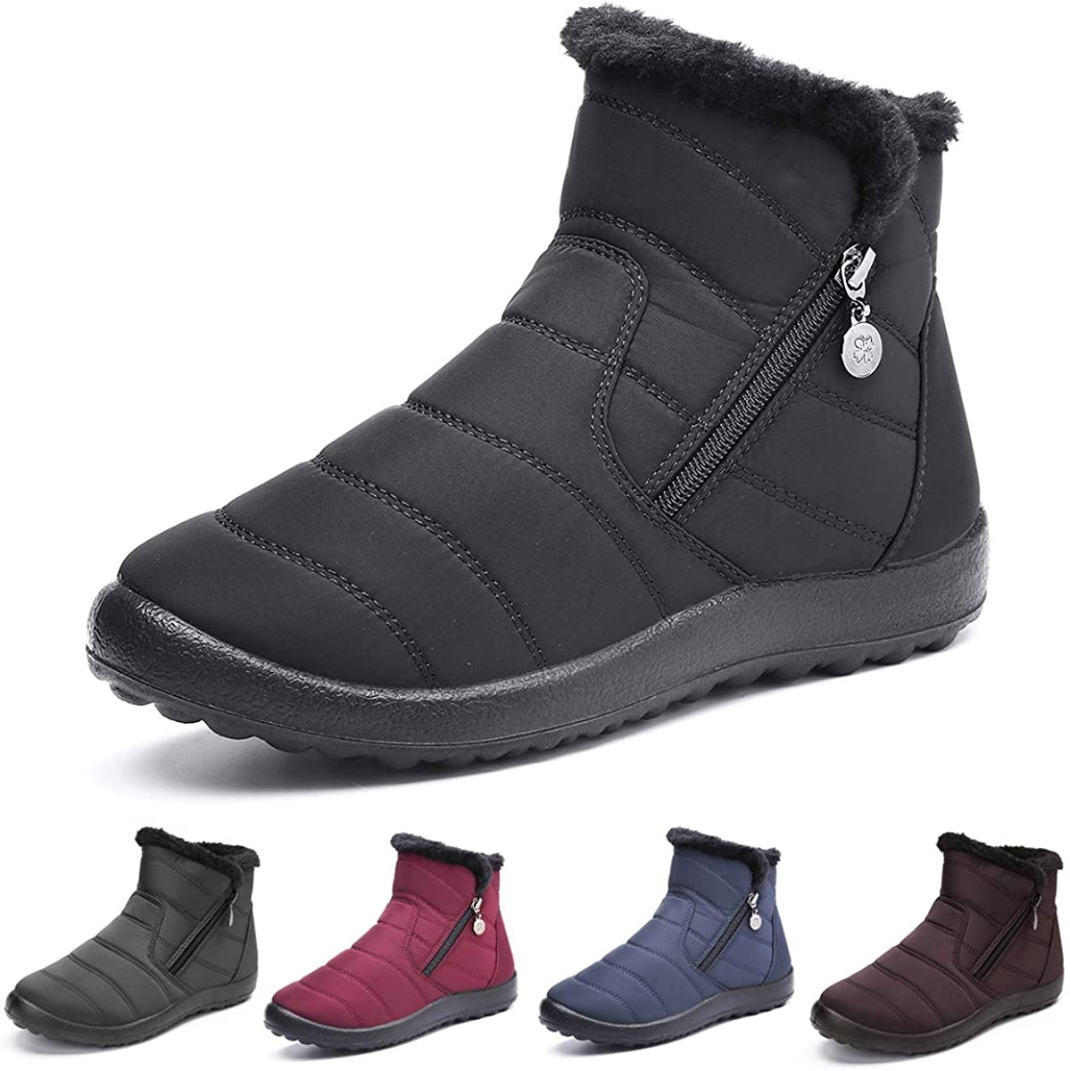 Waterproof Warm Snow Boots Non-Slip Womens Winter Snow Boots 
