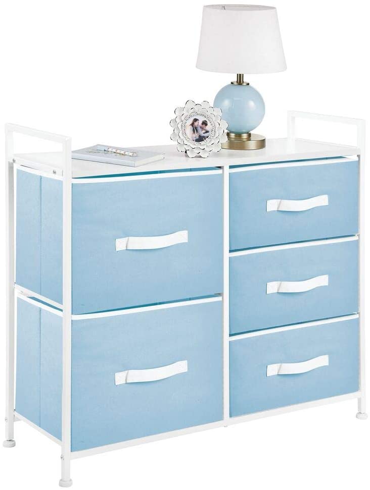 Wood Top Easy Pull Fab Details about   mDesign Wide Dresser Storage Tower Sturdy Steel Frame 