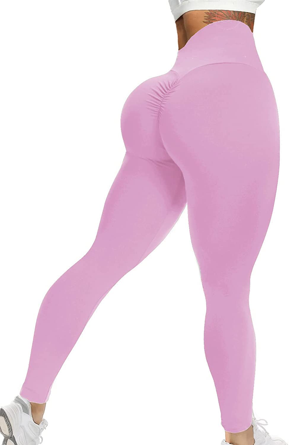 SEASUM Women Scrunch Butt Leggings High Waist Lifting Yoga Pants Tummy  Control W