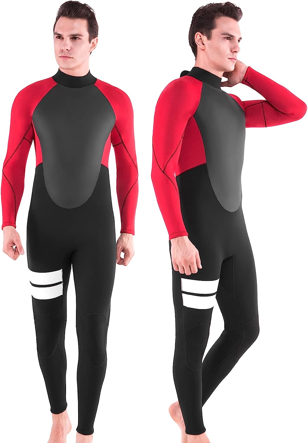 REALON Wetsuit Men 3/4 mm Neoprene Full Body Thermal Scuba Diving Suits  Size M