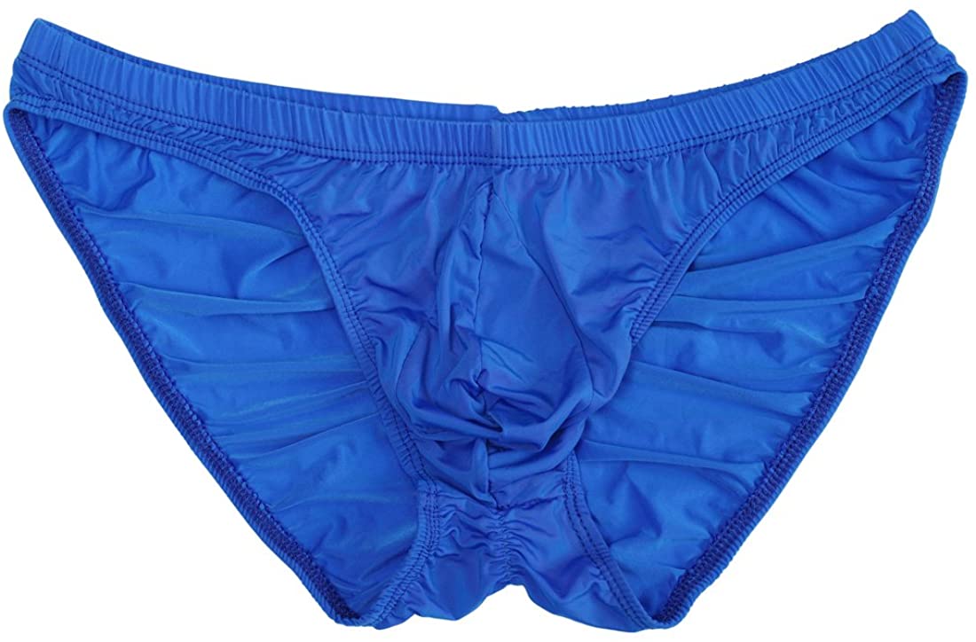 Summer Code Men's Sexy Bikini Brief Elastic Silky Ruched Back Underwear  Swimwear