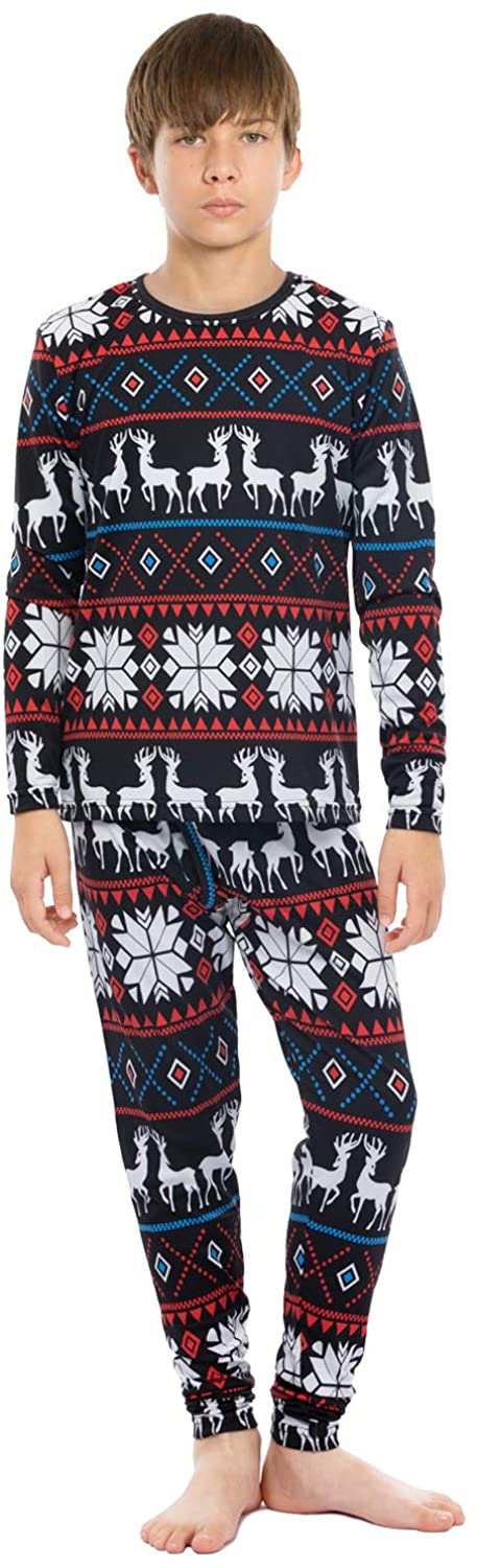 ViCherub Boys Thermal Underwear Set Fleece Lined Top & Bottom Size L