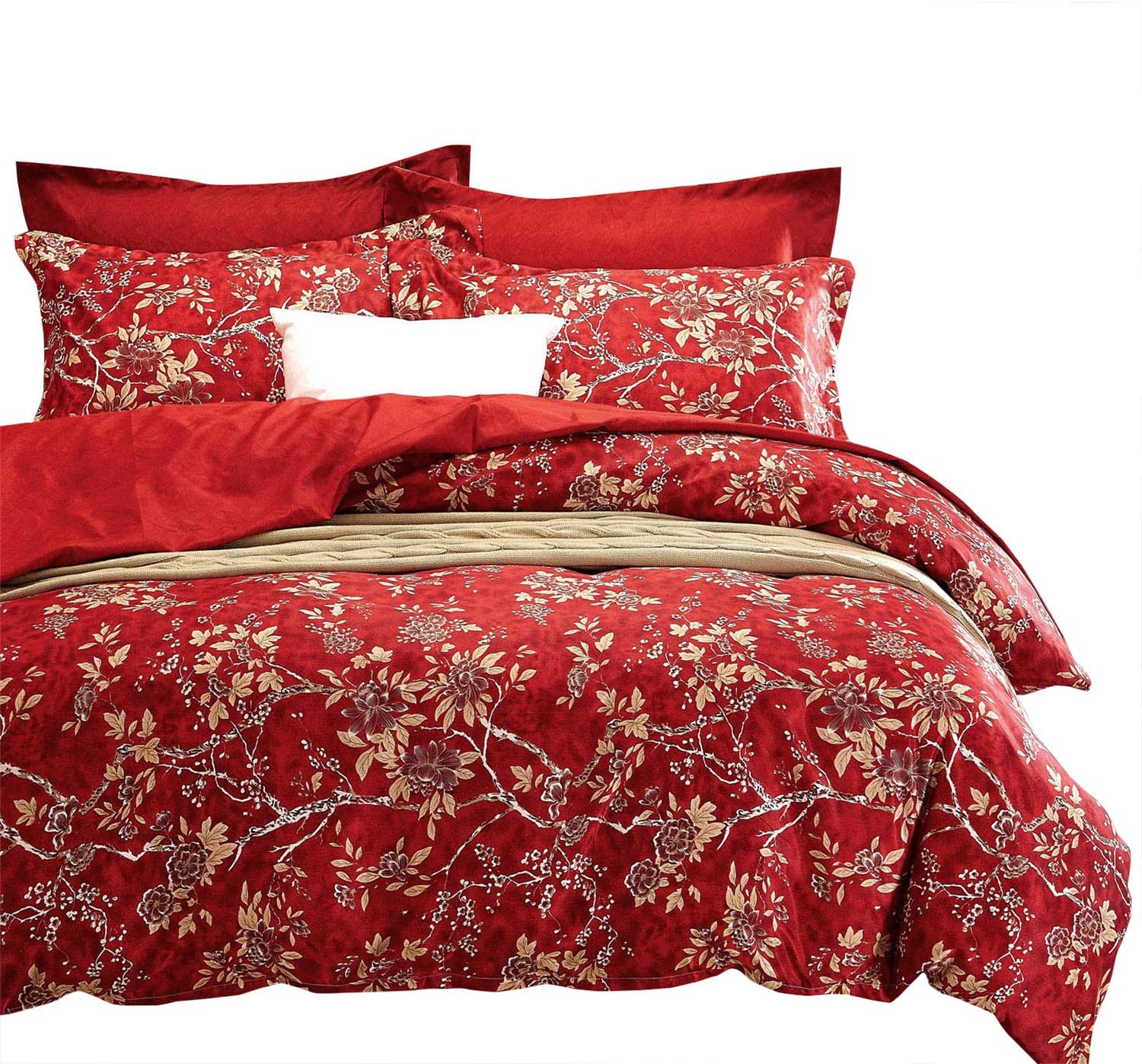 red floral duvet covers