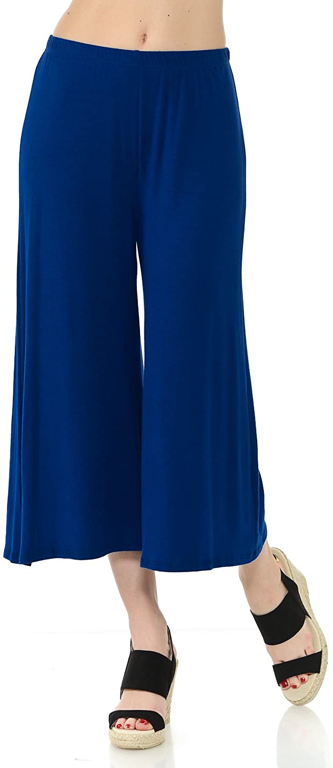 iconic luxe Womens Elastic Waist Jersey Culottes Pants