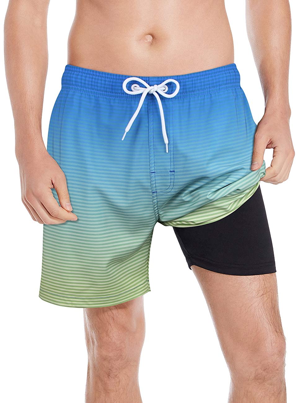 Mens Swim Trunks Crows Beach Board Shorts Quick Dry Sports Running Swim Board Shorts with Pockets Mesh Lining 
