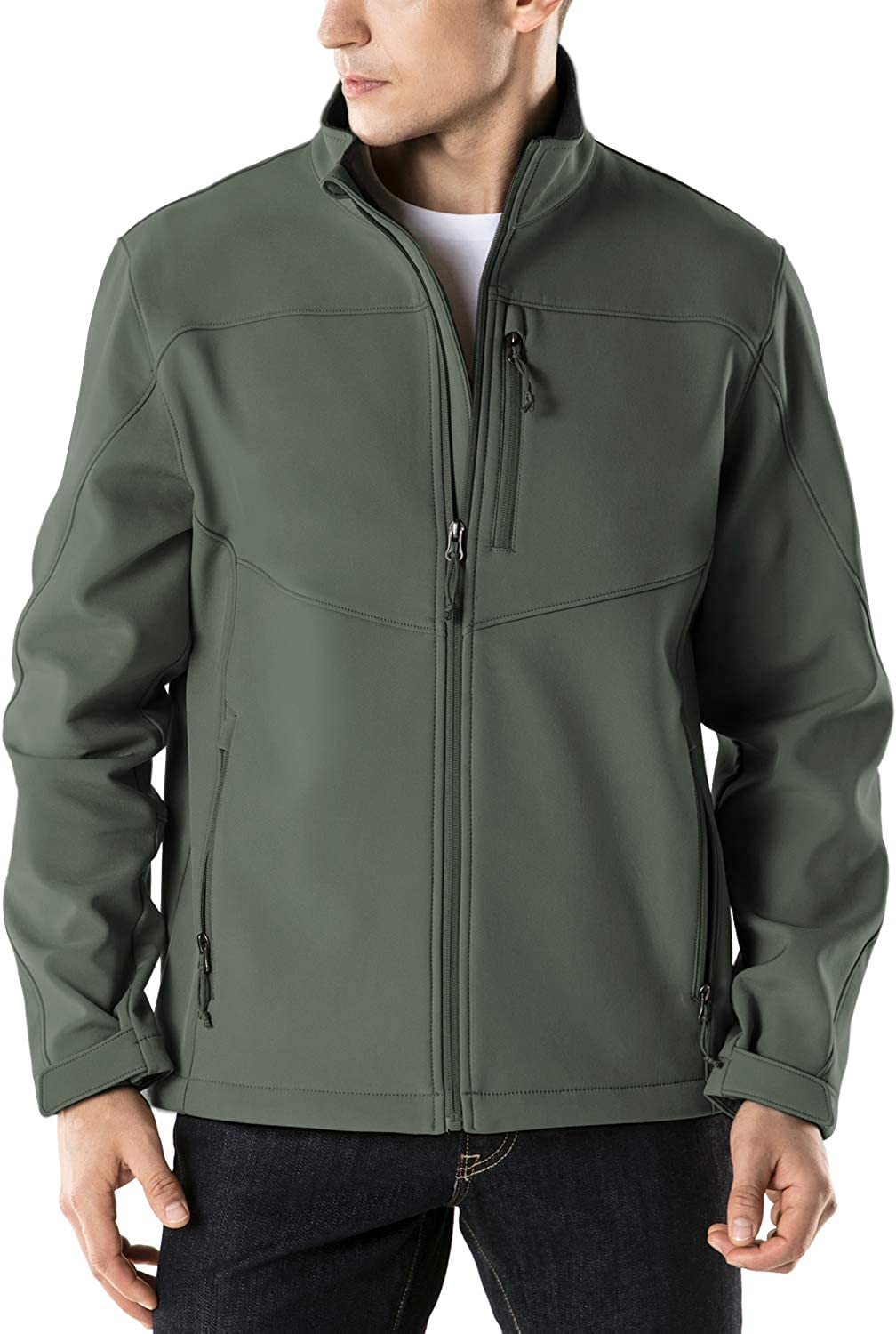 TSLA Mens Full-Zip Softshell Winter Jacket Outdoor Sport Windproof Jackets Waterproof Fleece Lined Athletic Jacket 