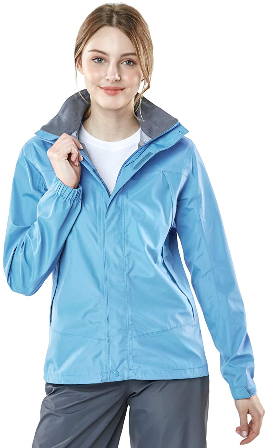 TSLA Womens Waterproof Rain Jackets Lightweight Breathable Raincoat with Hood Outdoor Hiking Windbreaker