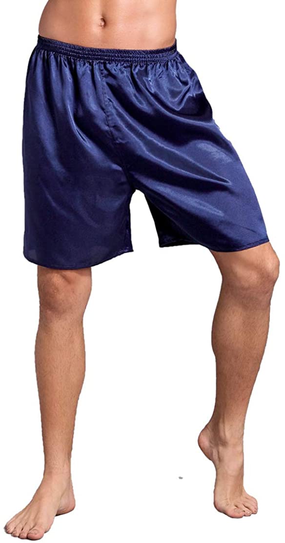 speerise Mens Silk Satin Boxers Shorts Underwear Sleep Pajama Lounge Shorts 