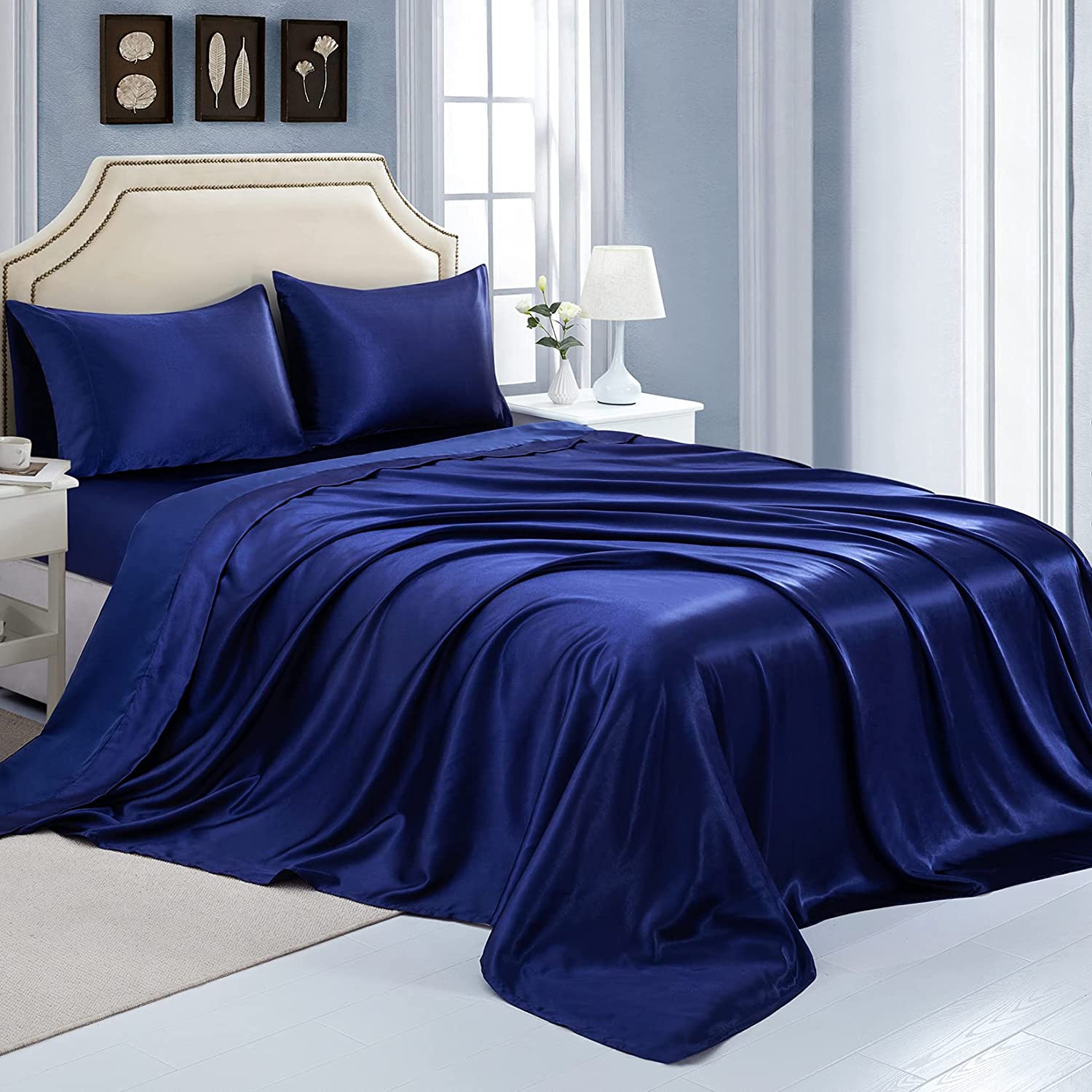Silk Satin Bed Sheets, Full Size Sheets Set, Ultra Soft Silky Bedding Set  with 1 | eBay
