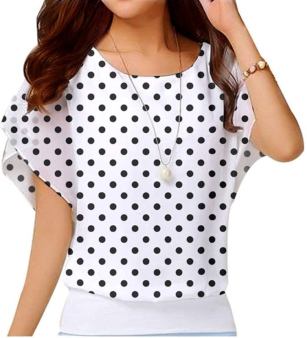 Women's Loose Casual Short Sleeve Chiffon Top T-Shirt Blouse 