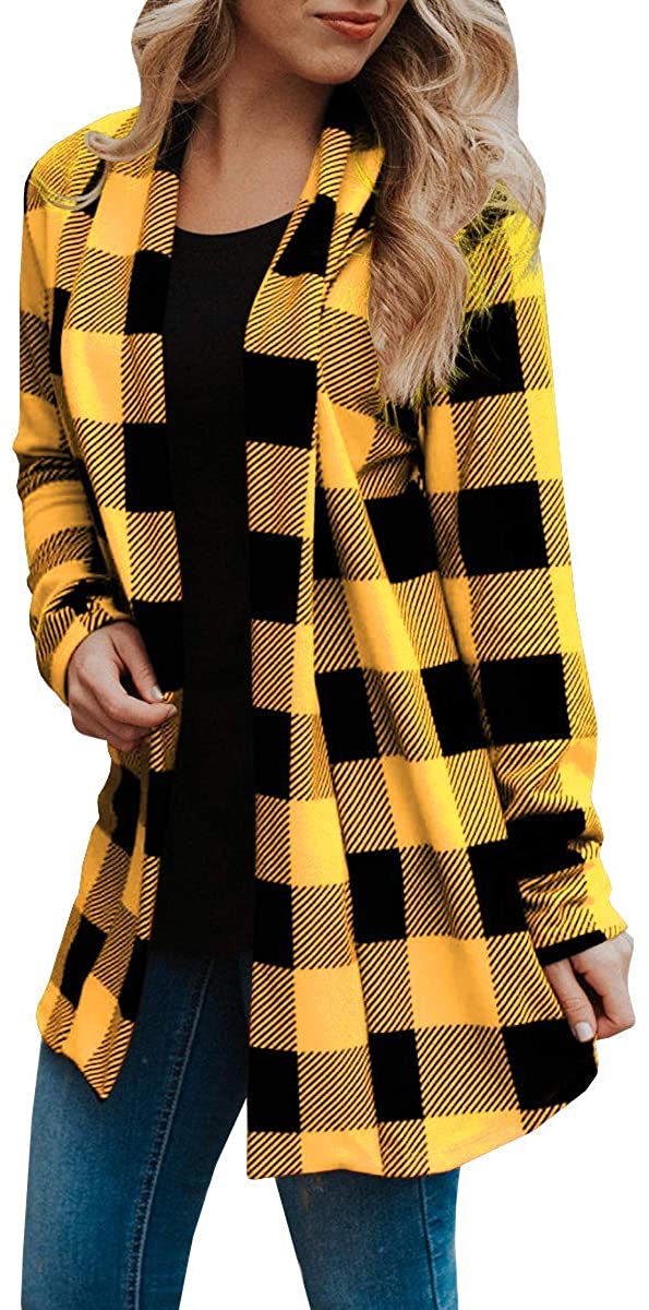 plaid cardigan with elbow patches