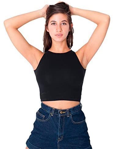 American Apparel Women's Cotton Spandex Sleeveless Crop Top