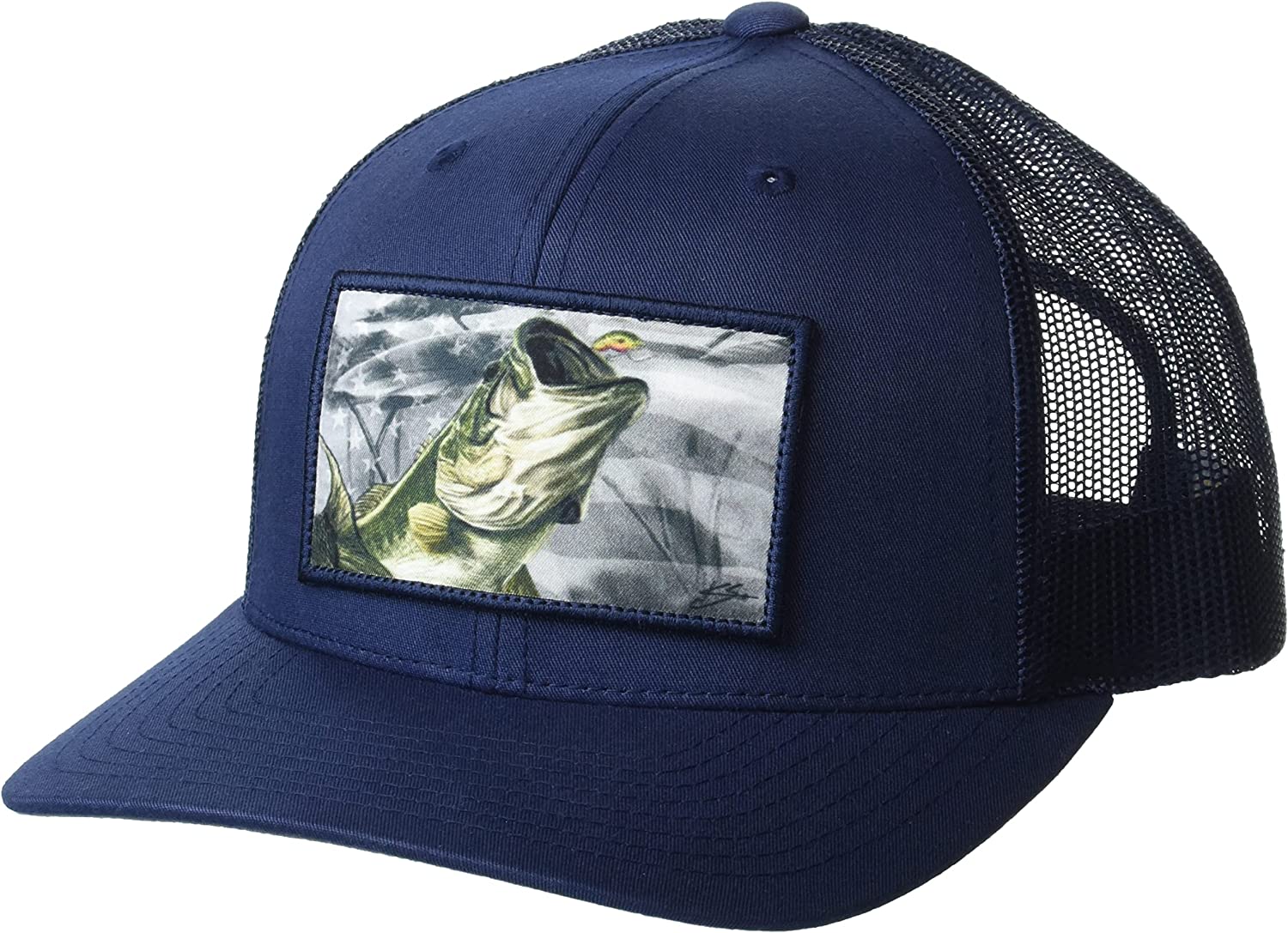HUK Mens Mesh Trucker Snapback Hat, Anti-Glare Fishing Hat