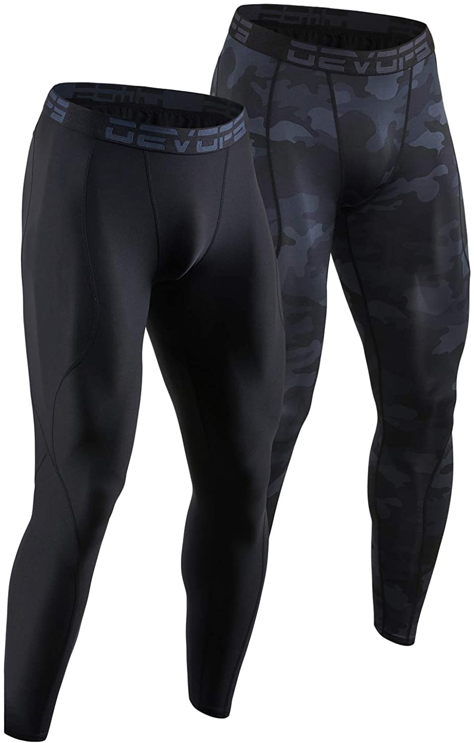 DEVOPS 2 Pack Men's Compression Pants Athletic Leggings with Pocket