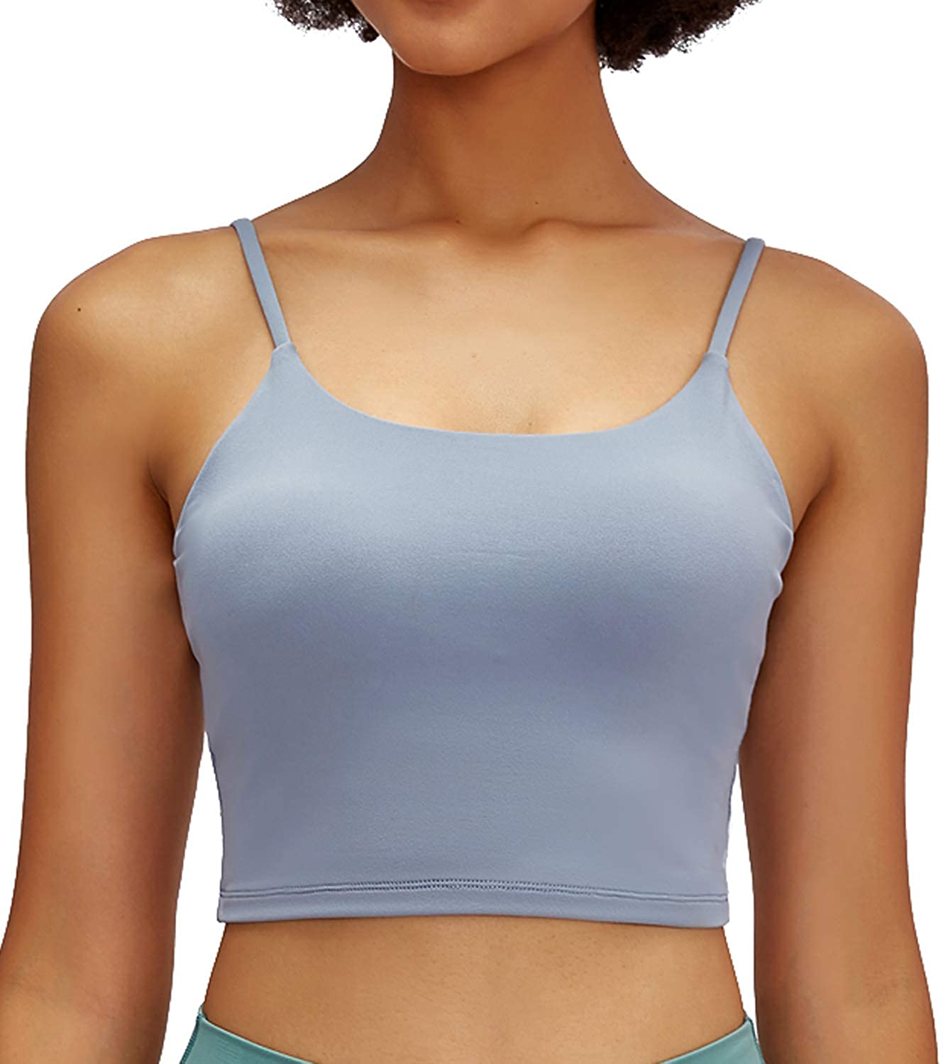 Lavento Women's Longline Sports Bra Yoga Camisole Crop Top with