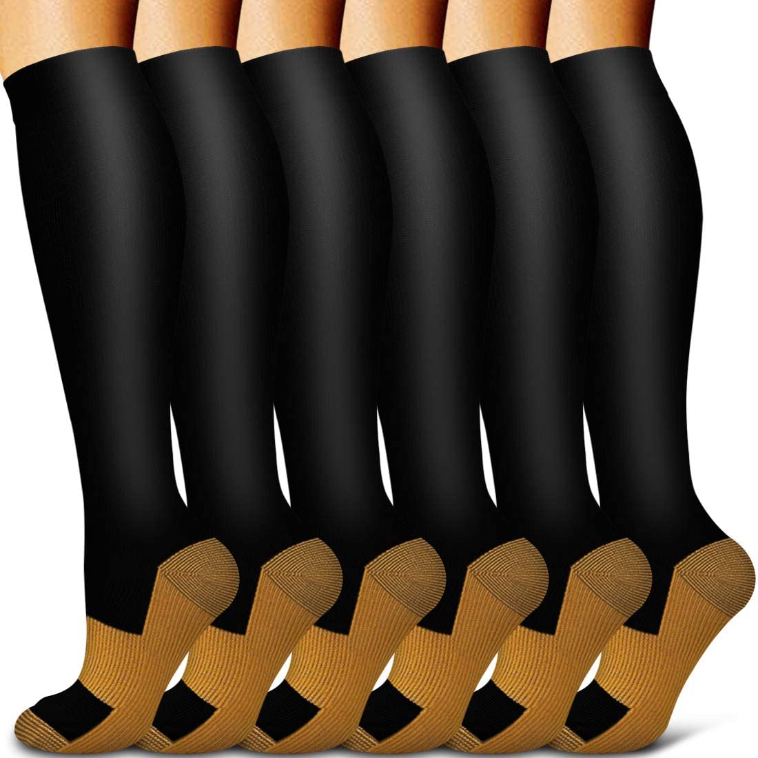  BLUEENJOY Copper Compression Socks for Women & Men (6