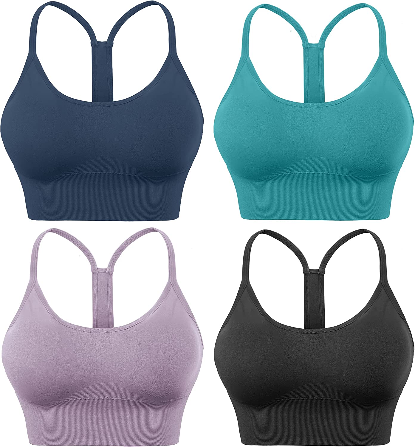 Evercute Racerback Sports Bras Padded Y Racer Back Cropped Bras for Yoga  Workout Fitness Low Impact : : Clothing, Shoes & Accessories