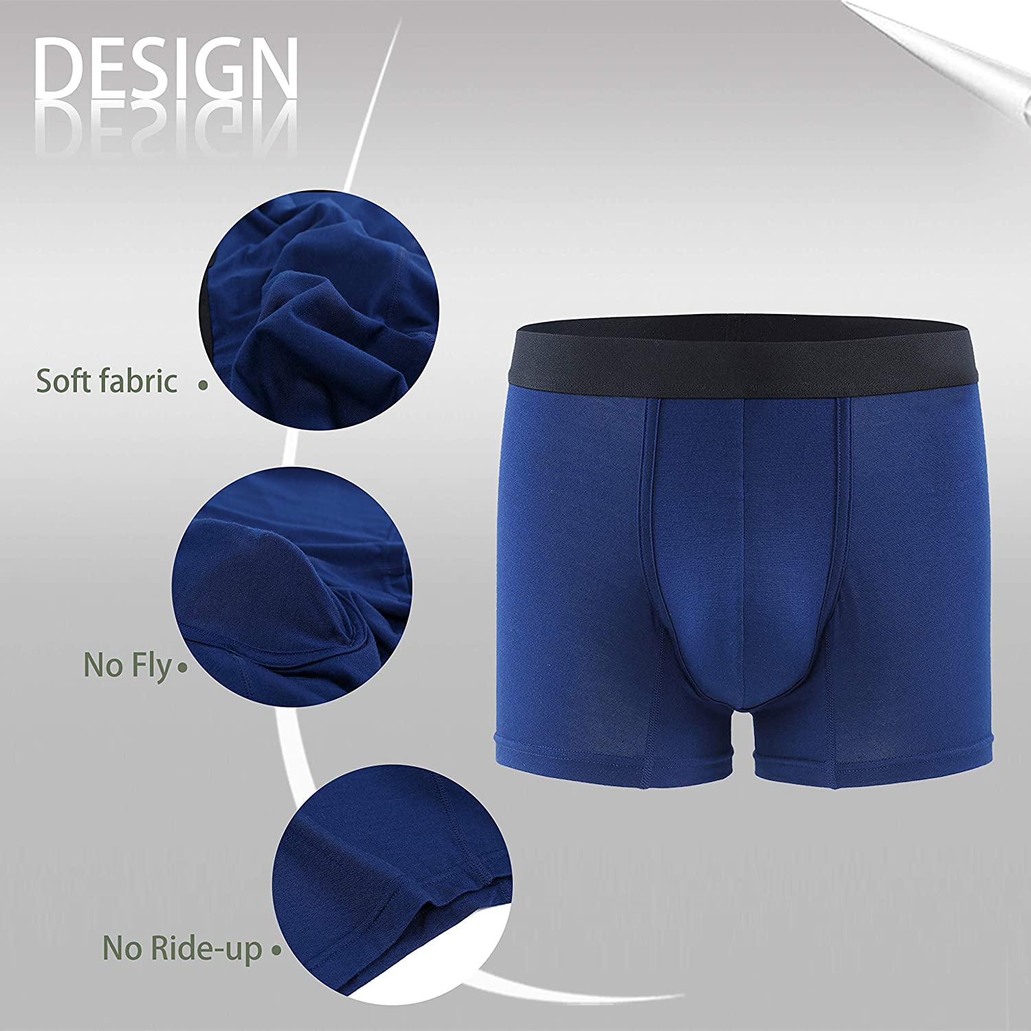 Men's 3 Pack Underwear Micro Modal Ultra Soft Boxer Briefs - 6 Inch | eBay