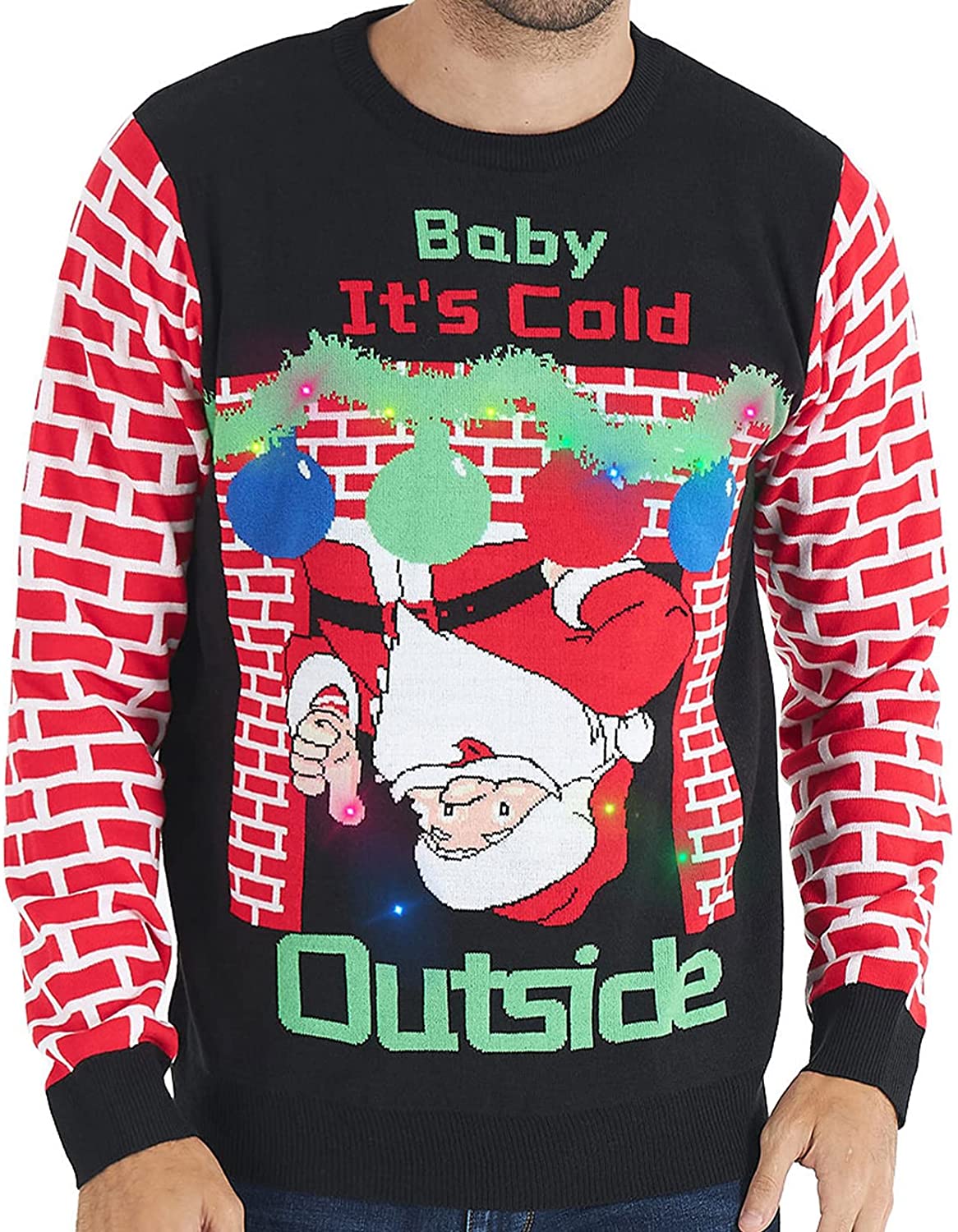 Goodstoworld Men/Women Light Up Knitted Ugly Christmas Sweater with  Multi-Colore