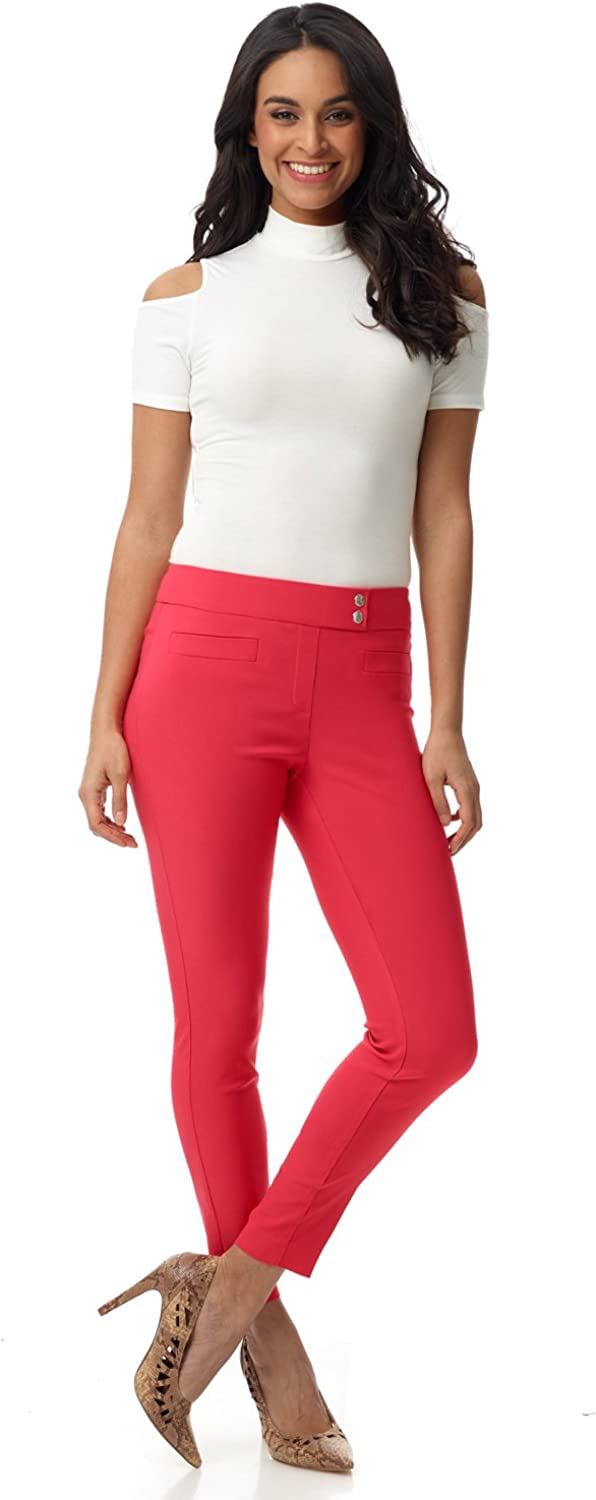 Rekucci Women's Ease into Comfort Slim Ankle Pant with Snaps : :  Clothing, Shoes & Accessories