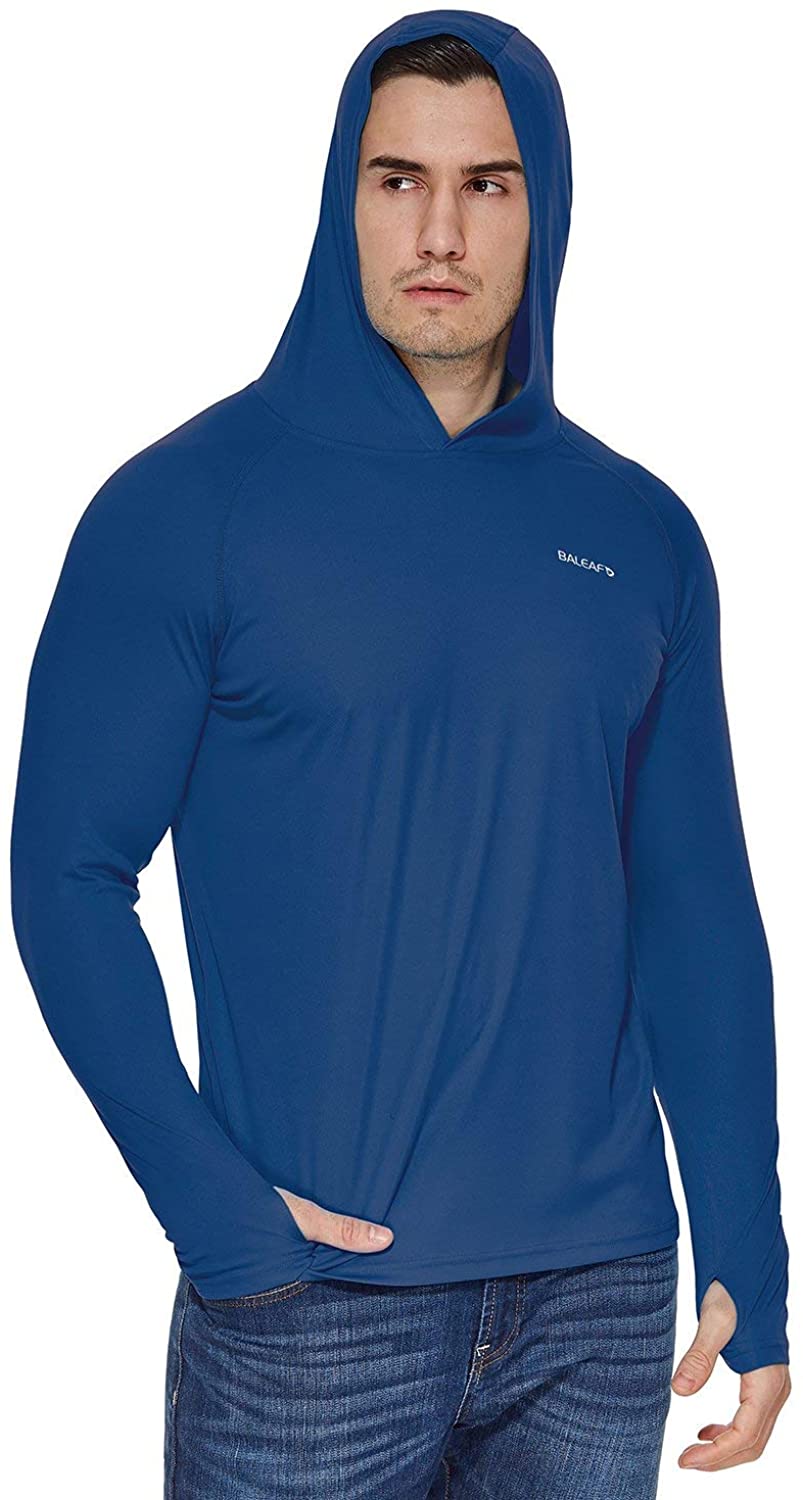 BALEAF Men's UPF 50+ Sun Protection Athletic Hoodie Long Sleeve Workout ...