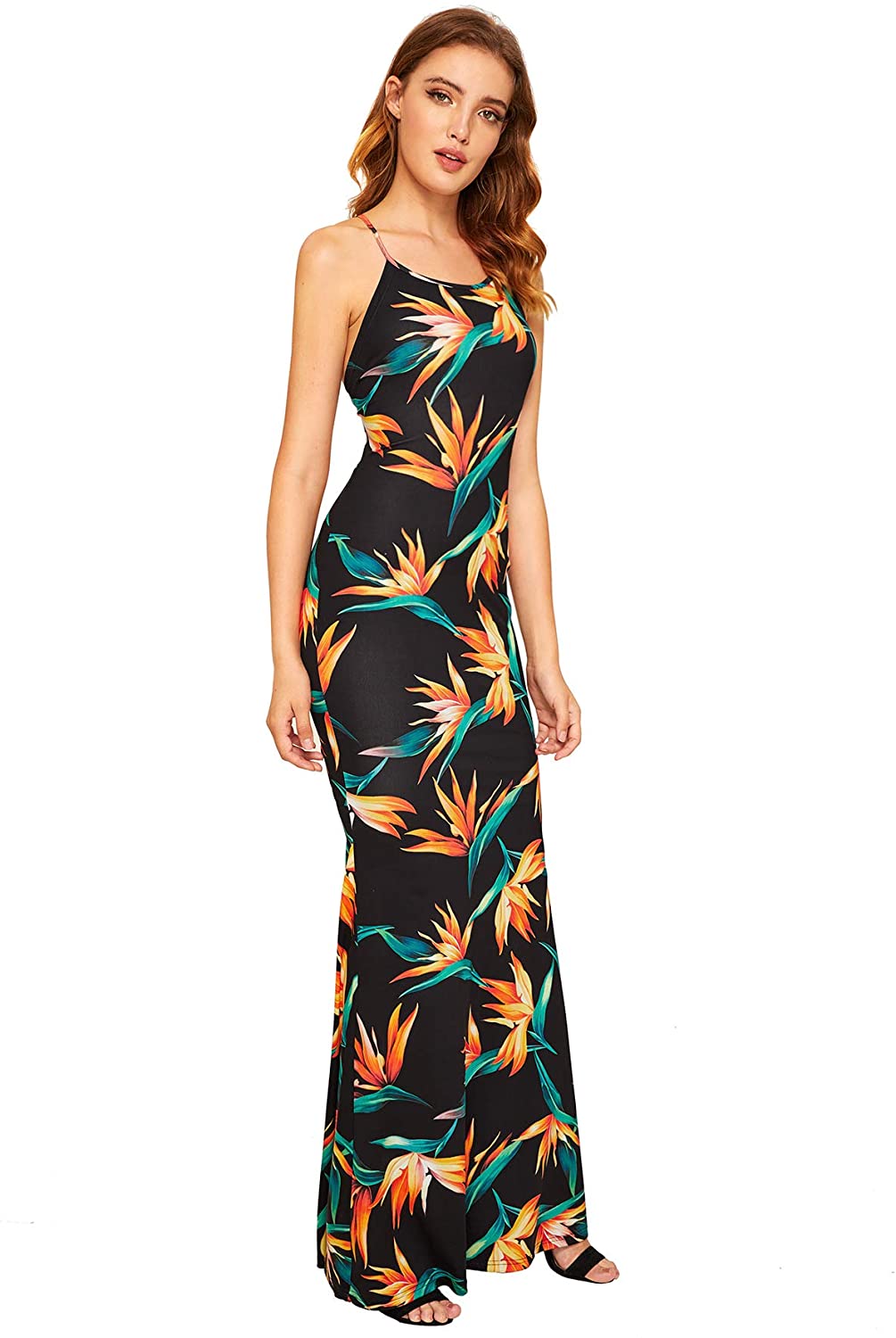 SheIn Women's Strappy Backless Summer Evening Party Maxi Dress | eBay