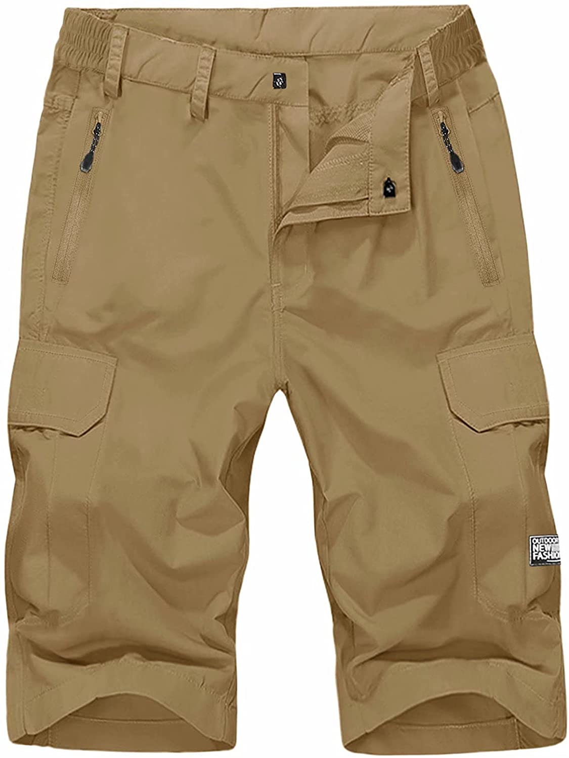 MAGNIVIT Mens Cargo Shorts with 5 Pockets 3/4 Below Knee Hiking Mountain Bike Shorts