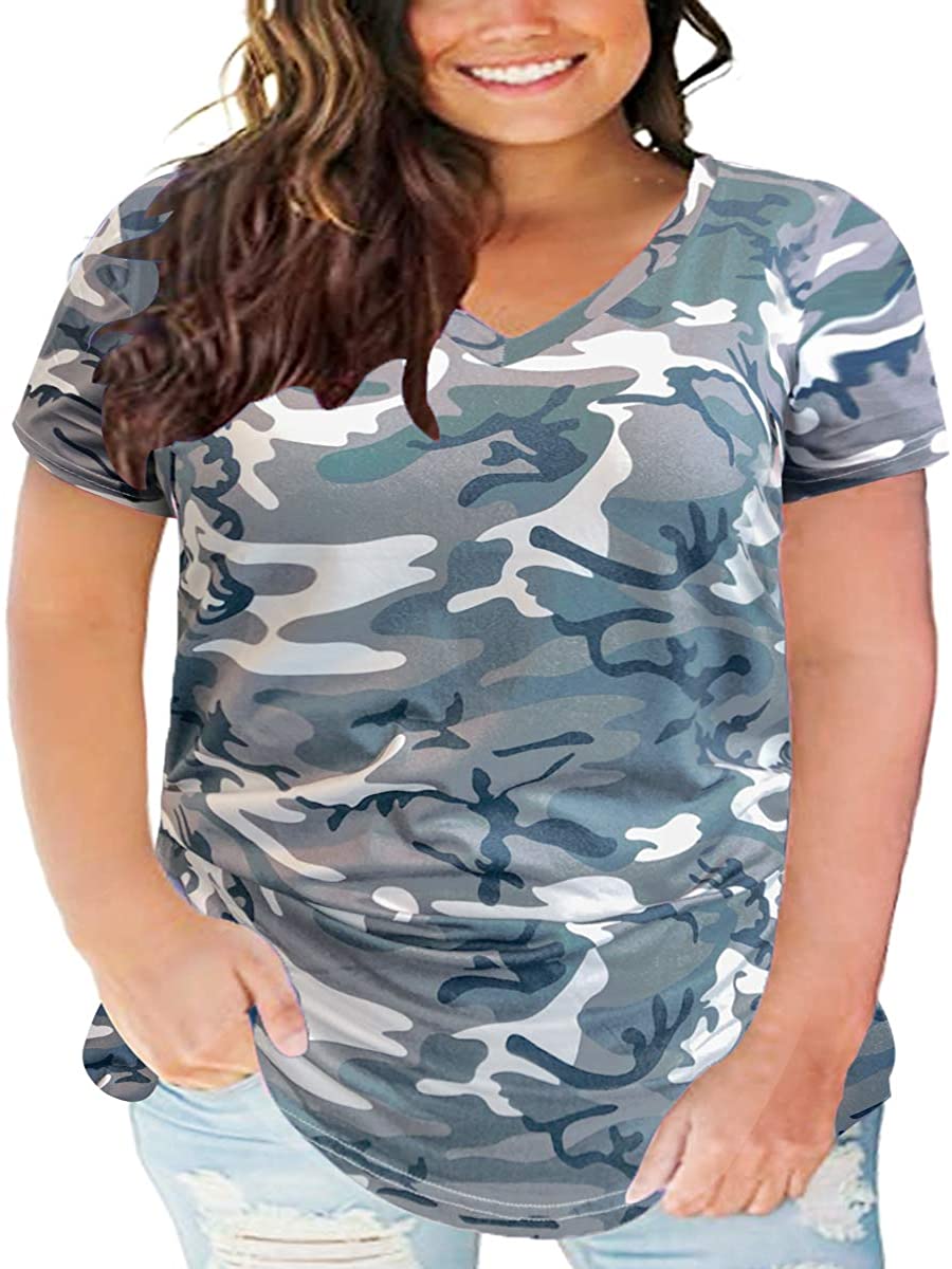 CARCOS Plus Size Shirts for Short Sleeve Summer Tops Tie Dye Tunics XL-5XL | eBay