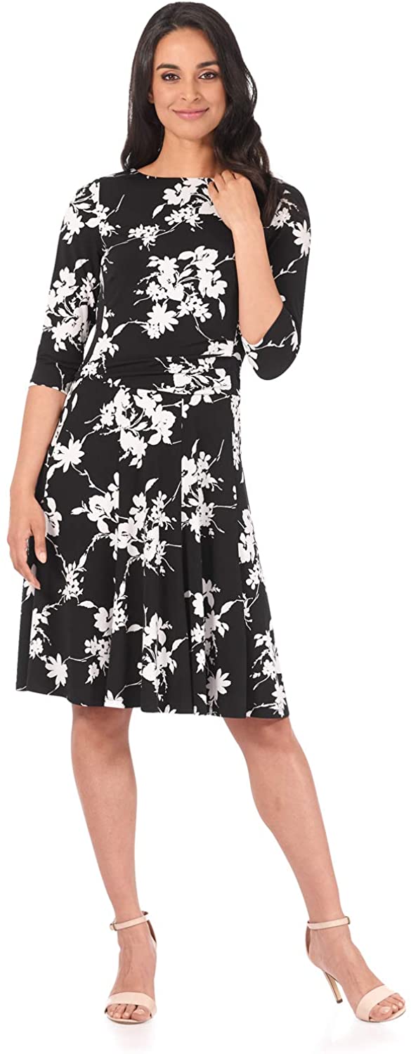 Rekucci Women's Flippy Fit N' Flare Dress with 3/4 Sleeves | eBay