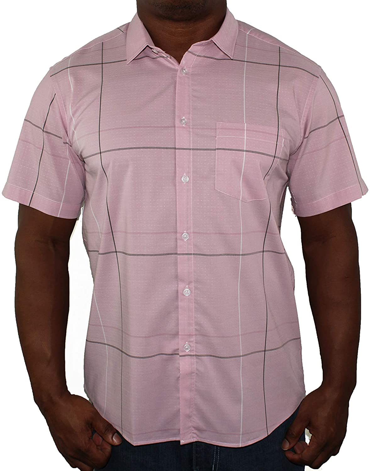 Zhadel Men's Regular-Fit Short-Sleeve Casual Elegant Business Shirt with  Pocket | eBay