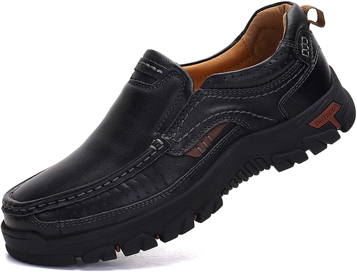 ALITIKAVIC Mens Slip On Casual Shoes Leather Comfortable Walking ...