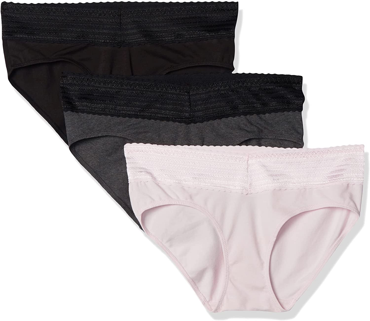 Warners Womens Blissful Benefits No Muffin Top 3 Pack Hipster Panties,  Mauve Shadows Pop/Toasted Almond/Black, Small : : Clothing, Shoes  & Accessories