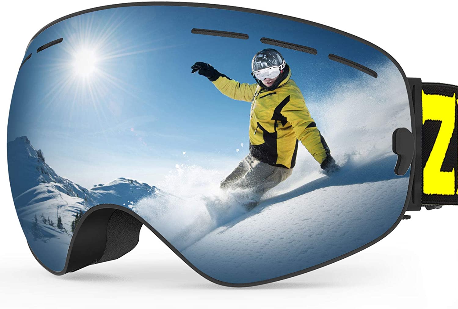 ZIONOR X Ski Snowboard Snow Goggles OTG Design for Men Women with Spherical  Deta | eBay