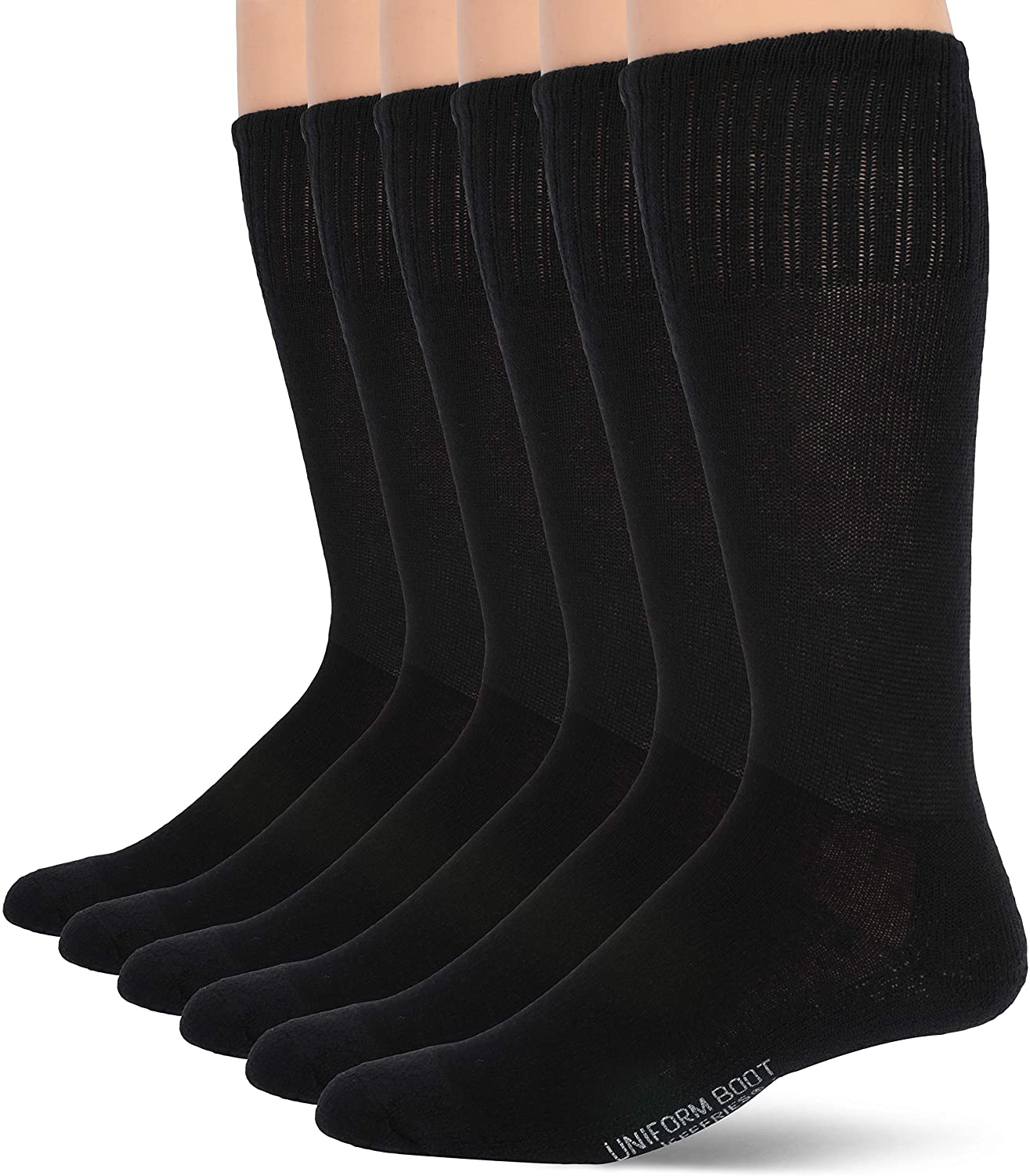 Jefferies Socks mens Military Uniform All Season Rib Top Crew Boot Socks 6  Pack