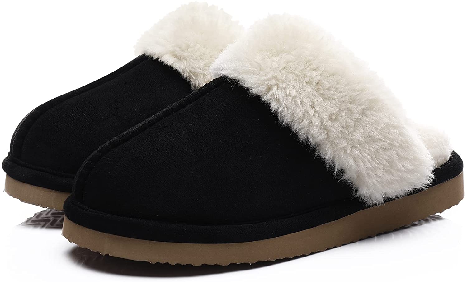 Litfun Women's Fuzzy Memory Foam Slippers Fluffy Winter House Shoes Indoor  and O