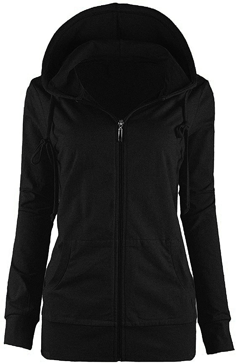 thumbnail 8  - OLLIE ARNES Women&#039;s Thermal Long Hoodie Zip Up Jacket Sweater Tops