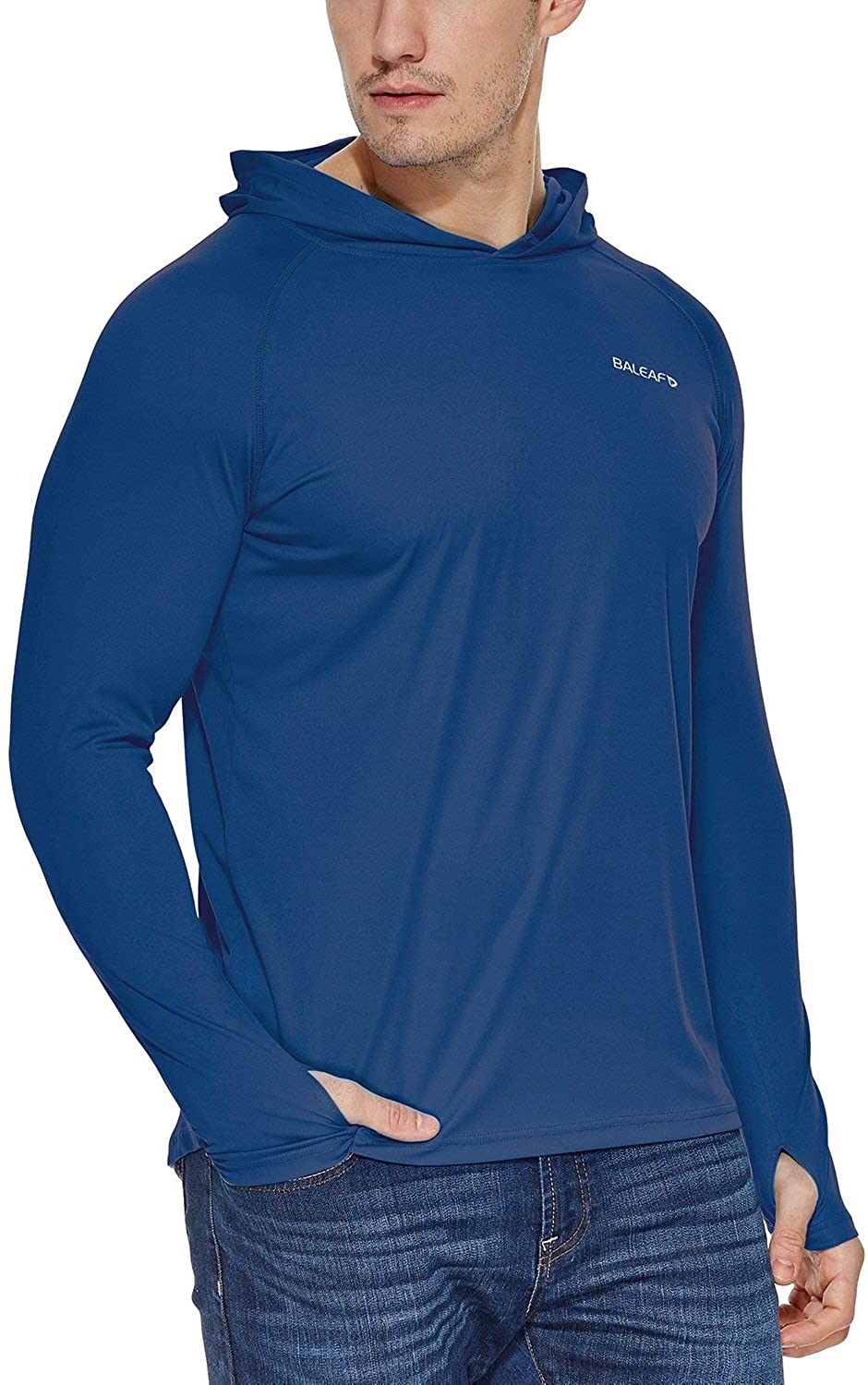 BALEAF Men's UPF 50+ Sun Protection Athletic Hoodie Long Sleeve Workout SPF/UV  O