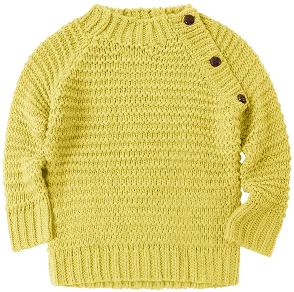 Makkrom Baby Boys Girls O-Neck Toddler Sweaters Loose Winter Knitted Pullover Warm Outwear