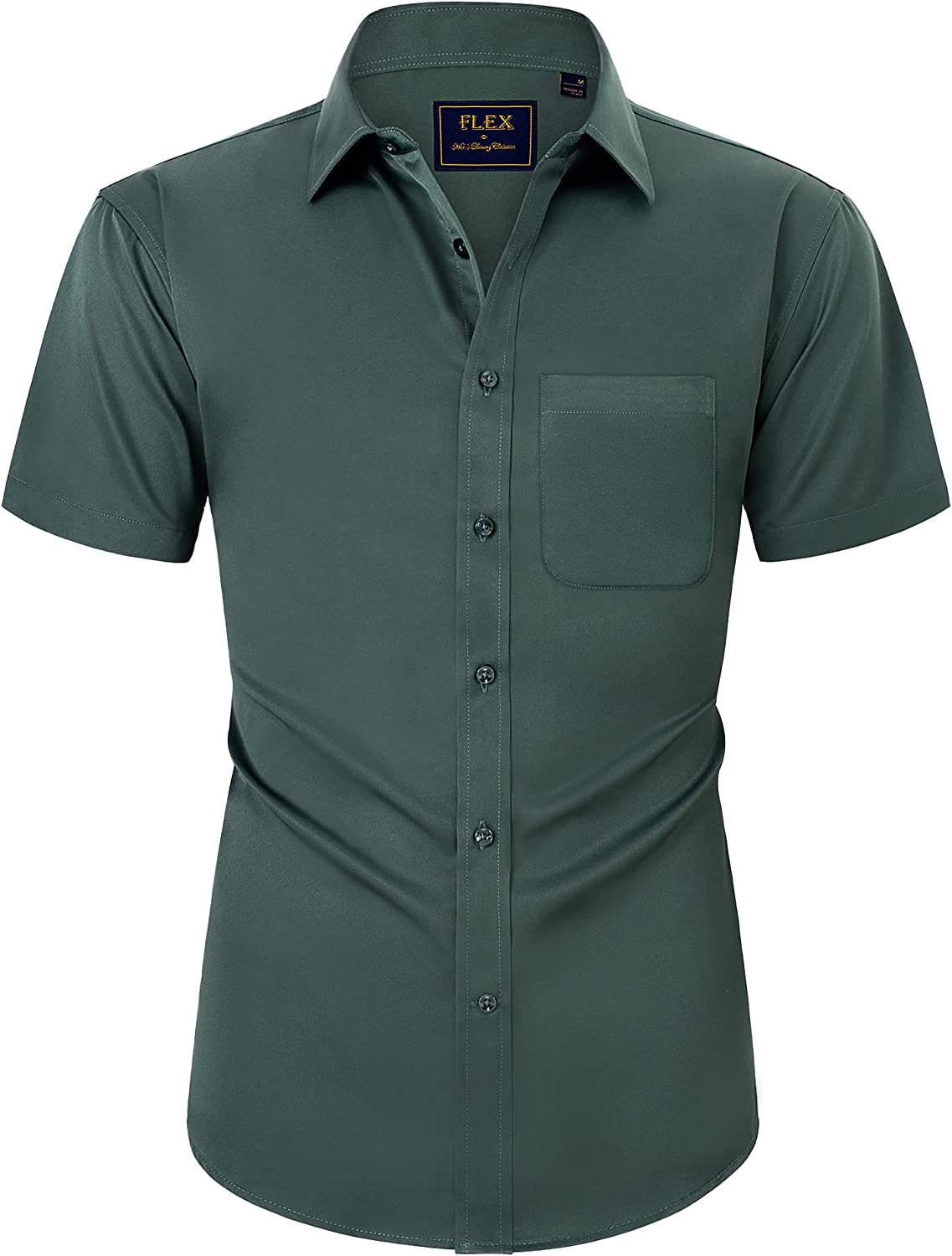 Alimens & Gentle Men's Short Sleeve Fishing Shirts with Pockets Wicking  Fabric Outdoor Shirt
