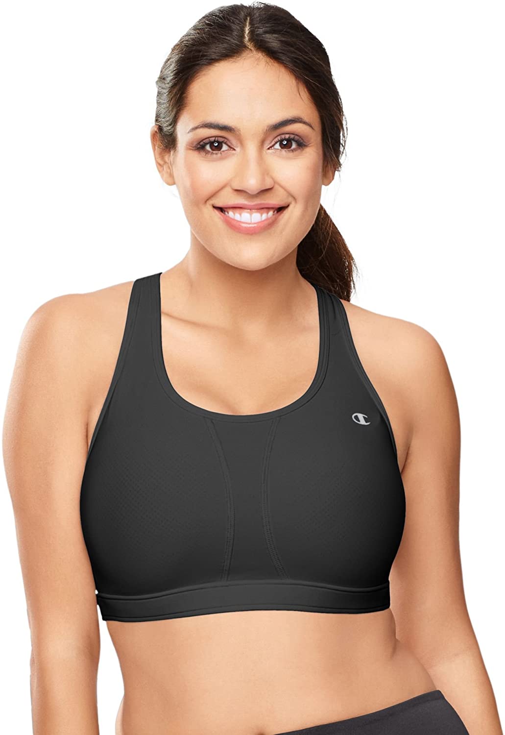 Champion Women's Plus-Size Vented Compression Sports Bra, Black