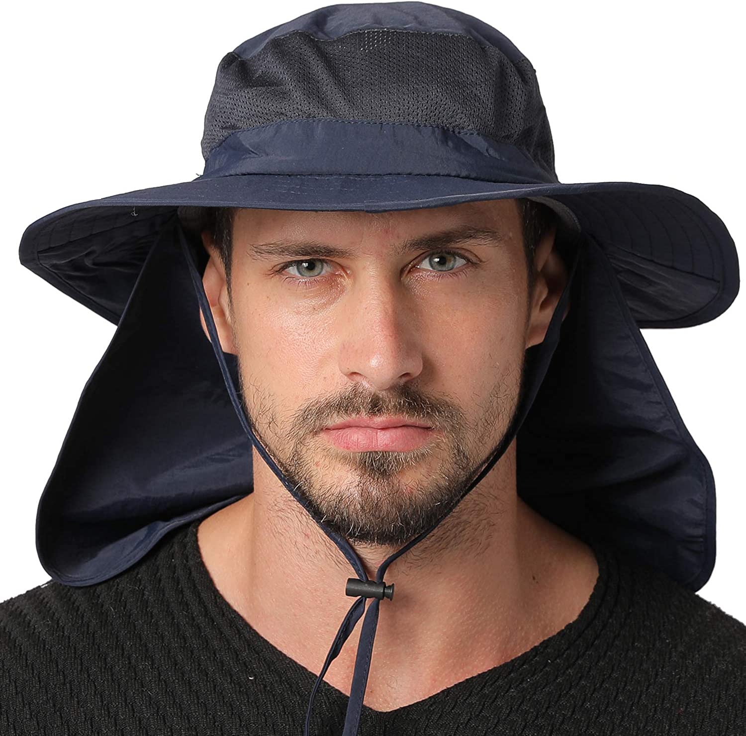 JORMATT Unisex Sun Hat with Neck Flap Cover Fishing Safari Cap Neck  Protection,U