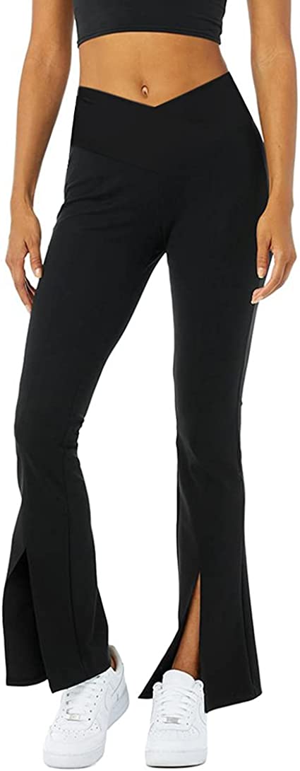 Womens Crossover High Waisted Bootcut Yoga Pants