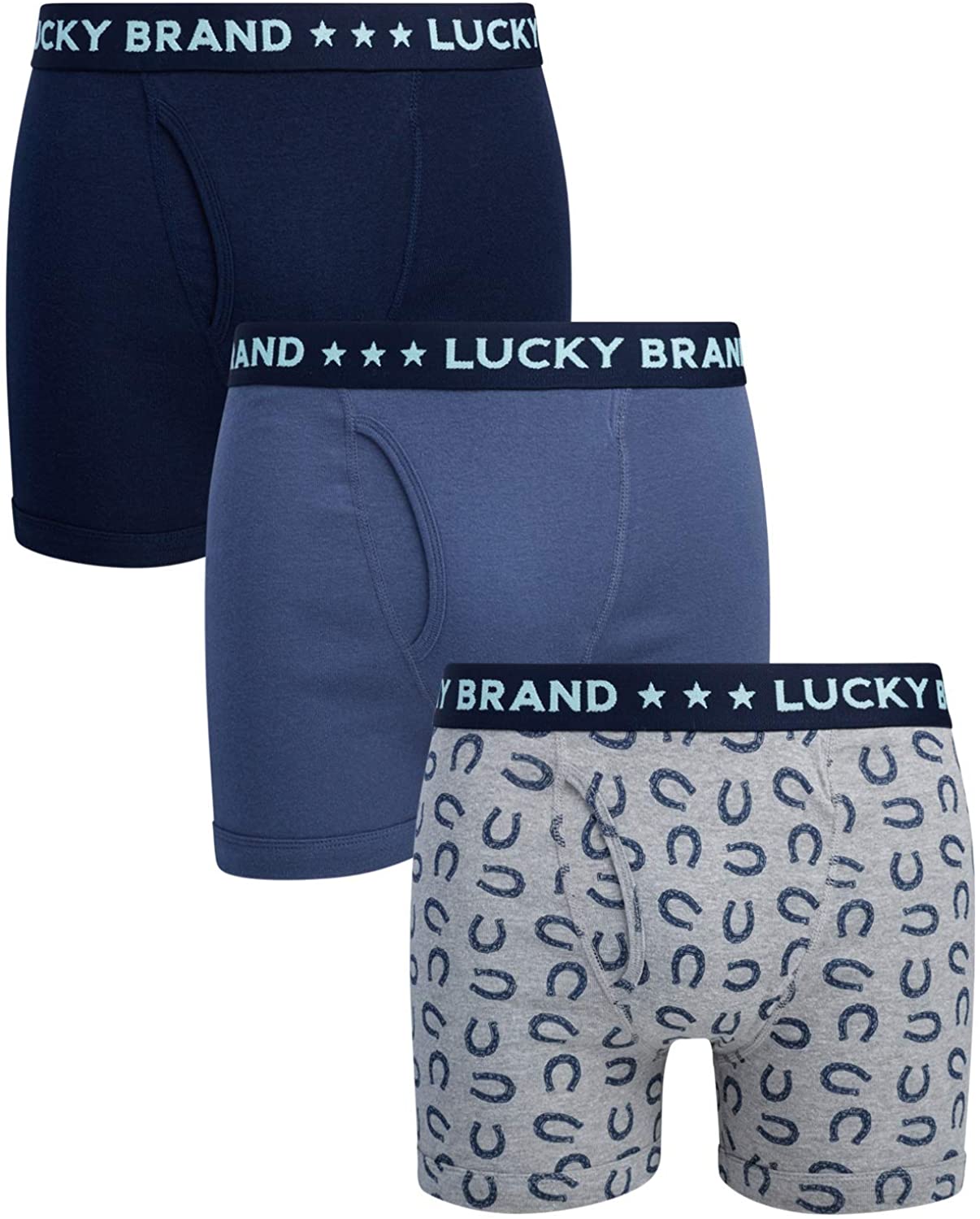 Buy Lucky Brand Men's Cotton Boxer Briefs Underwear with Functional Fly (3  Pack) Online at desertcartINDIA