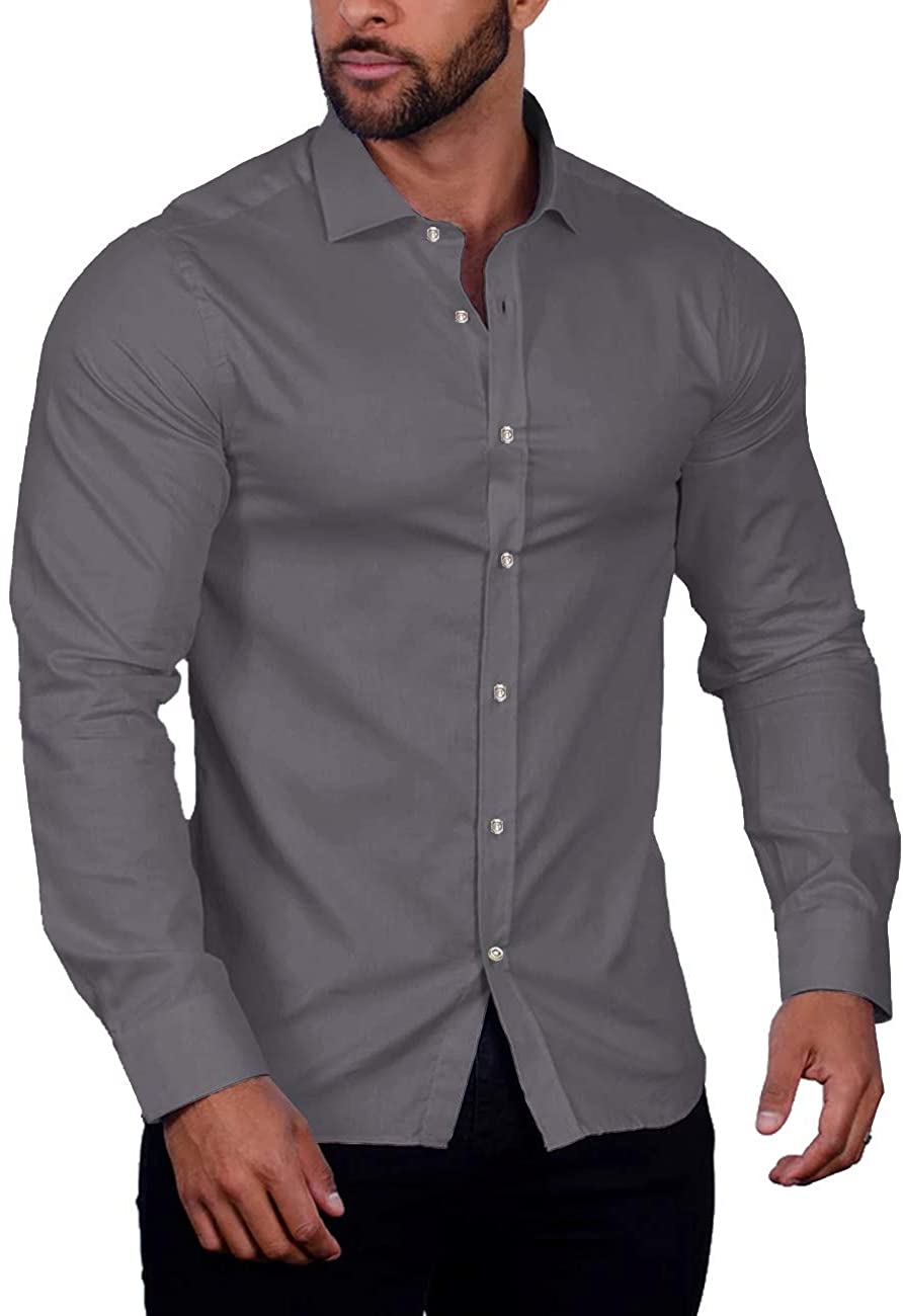 muscle fit formal shirts