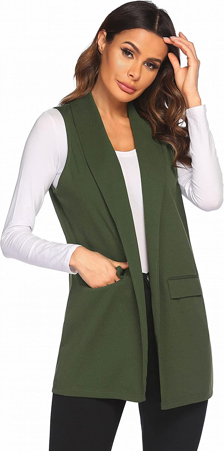 HOTLOOX Women's Sleeveless Vest Long Cardigan Vests Casual Open Front  Trench Coat Jacket with Pockets S-XXL : : Clothing, Shoes &  Accessories