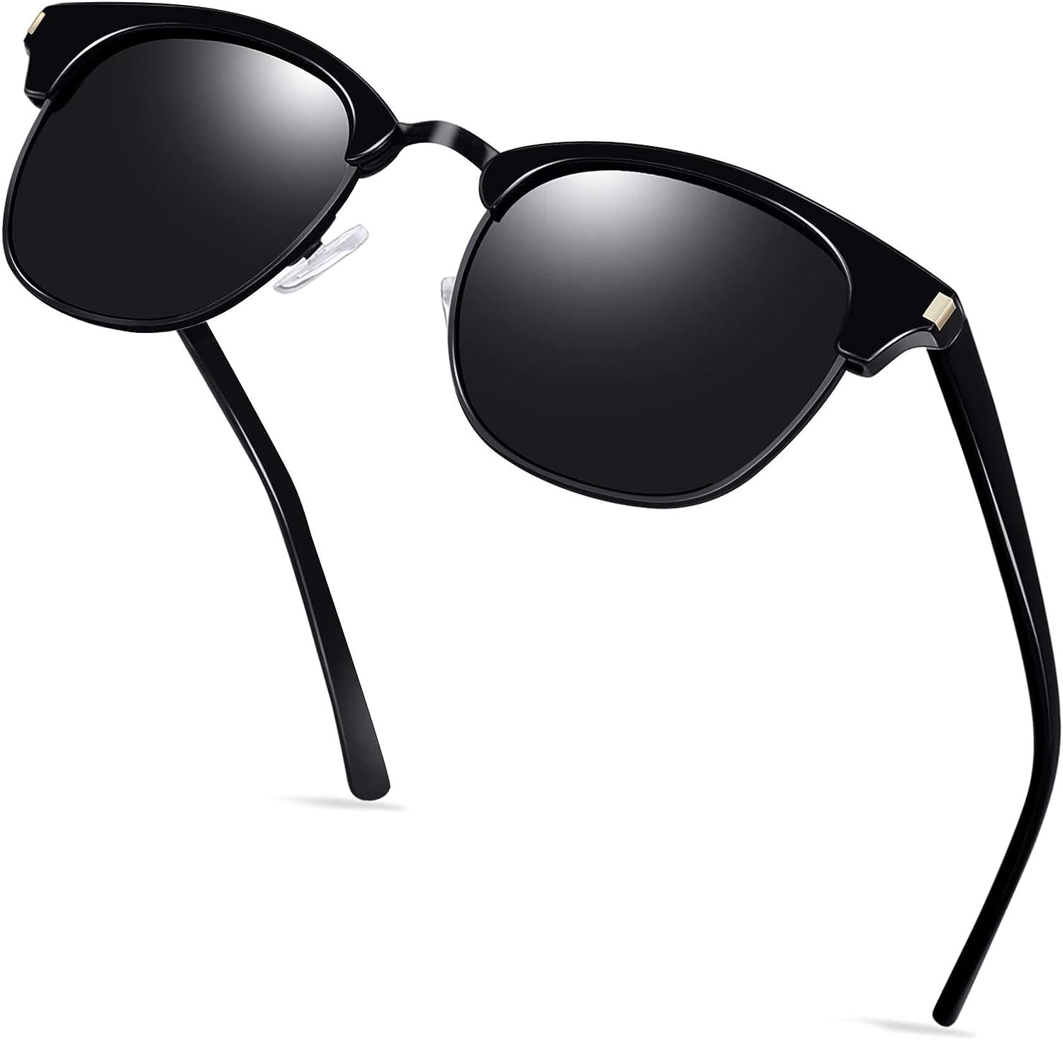 KANASTAL Semi Rimless Polarised Sunglasses Men Women Classic Horn Rimmed  Frame U